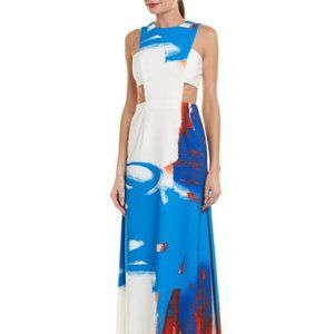 MILLY Abstract Modern Cutout Maxi Dress
